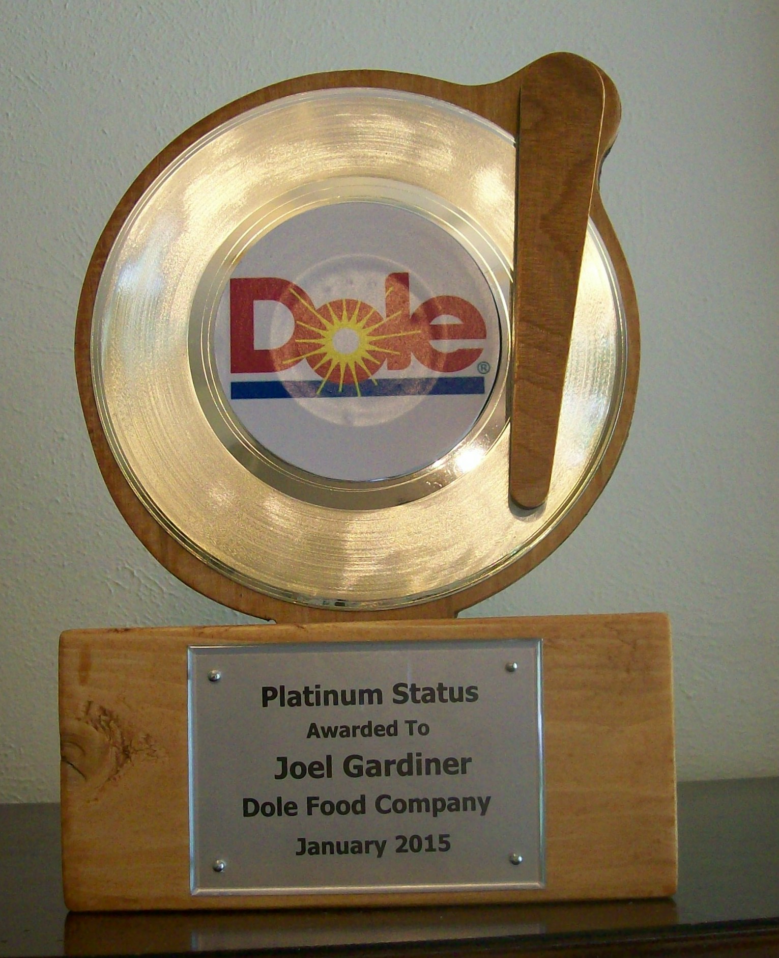 Image for Custom Platinum Mantel/Desktop Award Trophy